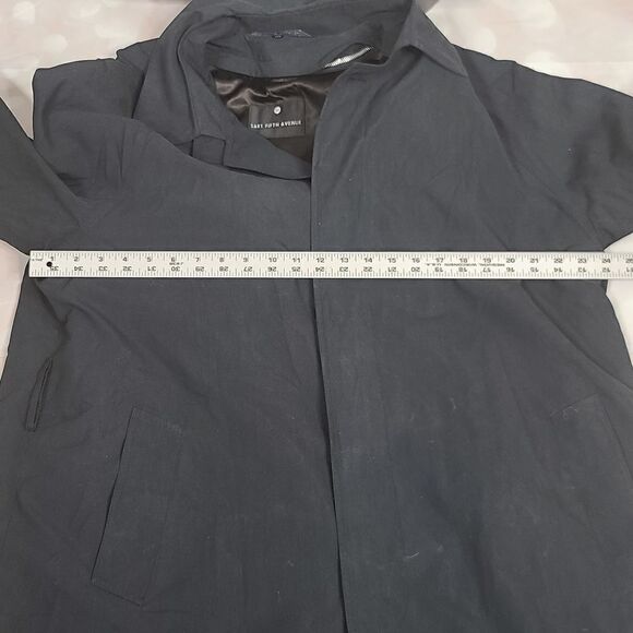 Saks Fifth Avenue Navy Lined Microfiber Over Coat, 42R - Picture 8 of 8